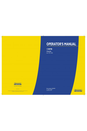 New Holland 130FB Operator`s Manual