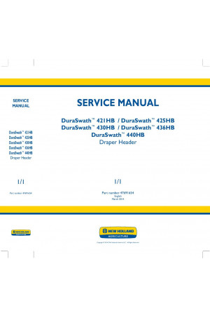 New Holland DuraSwath 421HB, DuraSwath 425HB, DuraSwath 430HB, DuraSwath 436HB, DuraSwath 440HB Service Manual