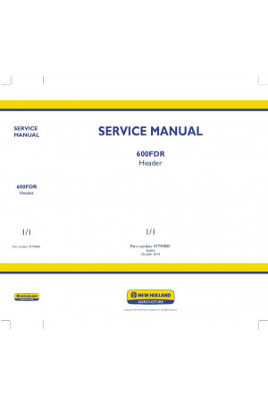 New Holland 600FDR Operator`s Manual