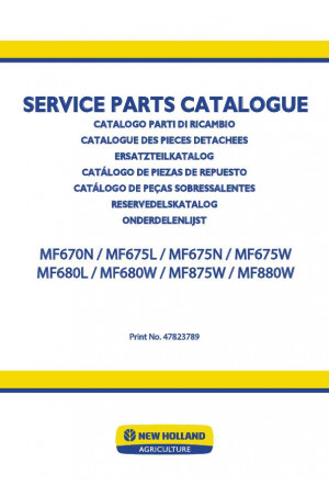 New Holland MF670N, MF675L, MF675N, MF675W, MF680L, MF680W, MF875W, MF880W Parts Catalog