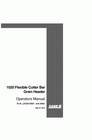 Case IH 1020 Operator`s Manual