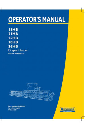 New Holland 18HB, 21HB, 25HB, 30HB, 36HB Operator`s Manual
