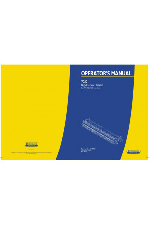 New Holland 72C Operator`s Manual