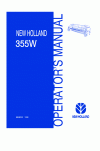 New Holland 355W Operator`s Manual