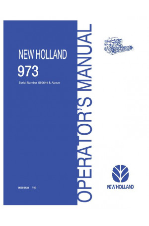 New Holland 973 Operator`s Manual
