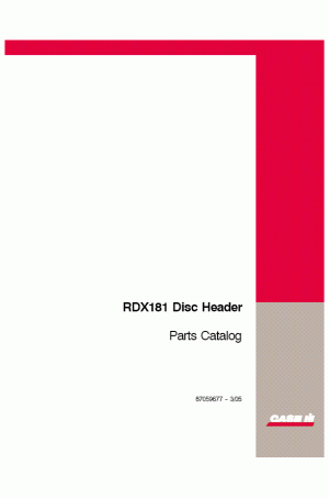 Case IH RDX181 Parts Catalog