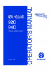 New Holland 92C, 94C Operator`s Manual