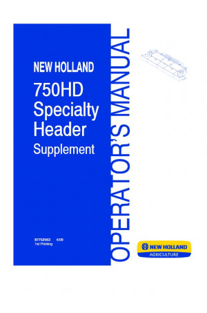 New Holland 750HD Operator`s Manual