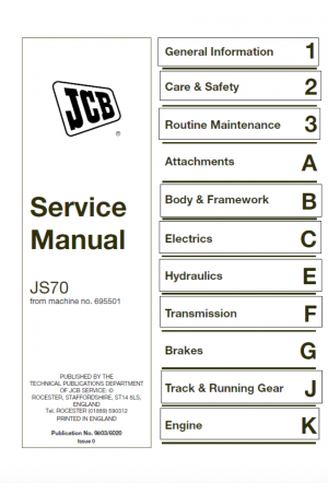 JCB JS70 XO Service Manual
