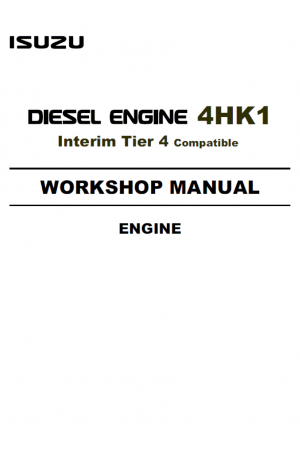 Isuzu ISUZU Tier 4 Engine Service Manual - 4HK Service Manual