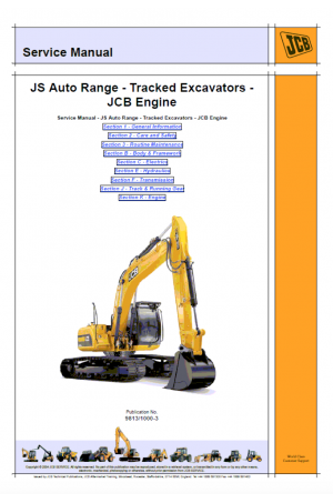 JCB JS Auto Range Tracked Excavators  Service Manual