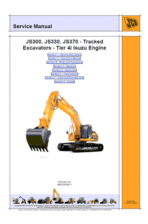 JCB JS300, 330, 370 Tier 4i Isuzu Engine Service Manual