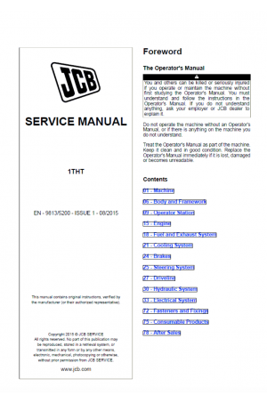 JCB 1THT Hydrostatic Service Manual