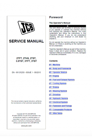 JCB 2TFT, 2THS, 2TST, 3.5TST, 3TFT, 3TST Service Manual