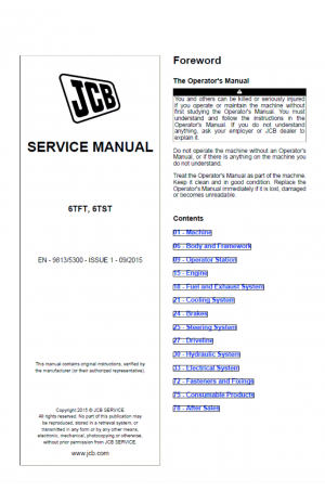 JCB 6TFT Powershift, 6TST Powershift Service Manual
