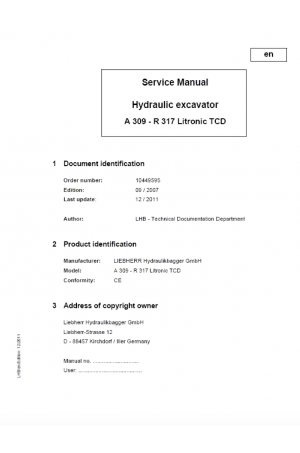 Liebherr LH80M, LH80C Tier 4i Stage III-B Service Manual