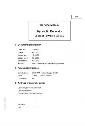 Liebherr LH22-LH35 M/C/T Hydraulic Excavator Tier 4i Stage III-B Service Manual