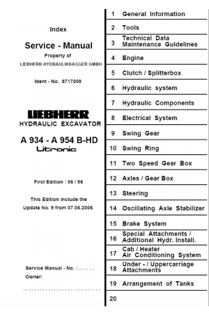 Liebherr LH26EC Hydraulic Excavator Service Manual