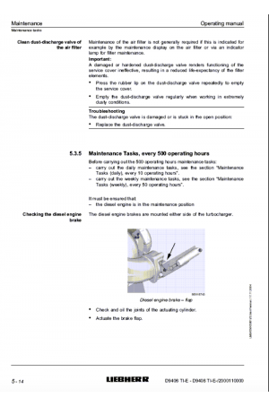 Liebherr Liebherr D9406-D9408 Tier 2 Stage II Operator's and Maintenance Manual