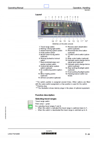 Liebherr Liebherr L508 Stereo Wheel Loader Tier 2 Stage II Operator's and Maintenance Manual