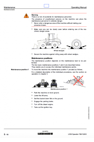 Liebherr Liebherr L509 Stereo Wheel Loader Tier 2 Stage II Operator's and Maintenance Manual
