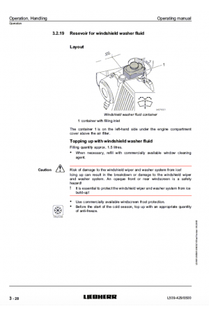 Liebherr Liebherr L509 Stereo Wheel Loader Tier 1 Stage I Operator's and Maintenance Manual