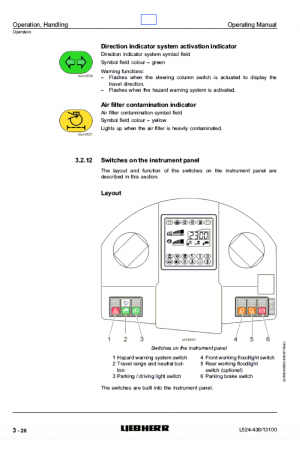 Liebherr Liebherr L524 Stereo Wheel Loader Tier 2 Stage II Operator's and Maintenance Manual
