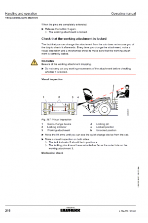 Liebherr Liebherr L524 Wheel Loader Tier 3 Stage III-A Operator's and Maintenance Manual