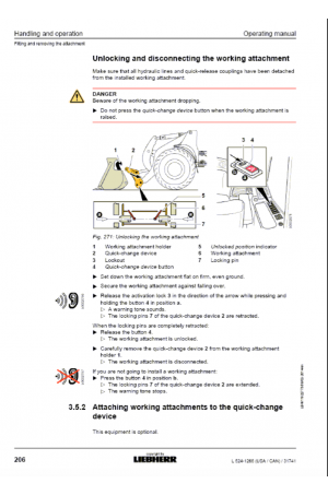 Liebherr Liebherr L524 Wheel Loader Tier 4i Stage III-B Operator's and Maintenance Manual 