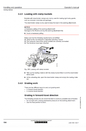 Liebherr Liebherr L526-1558 Wheel Loader Tier 4f Stage IV Operator's and Maintenance Manual