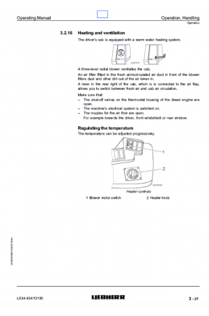 Liebherr Liebherr L534 Wheel Loader Tier 2 Stage II Operator's and Maintenance Manual