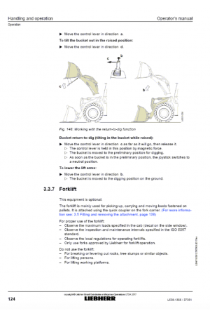 Liebherr Liebherr L538 Wheel Loader Tier 3 Stage III-A Operator's Manual