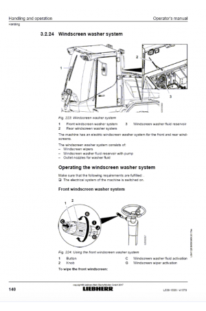 Liebherr Liebherr L538-1559 Wheel Loader Tier 4f Stage IV Operator's and Maintenance Manual