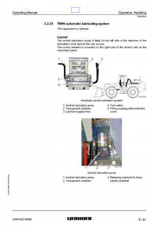 Liebherr Liebherr L554 Wheel Loader Tier 2 Stage II Operator's and Maintenance Manual