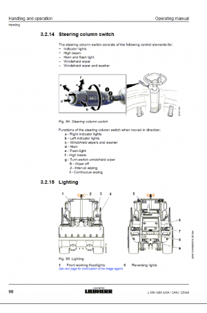 Liebherr Liebherr L556 Wheel Loader Tier 4i Stage III-B Operator's and Maintenance Manual 