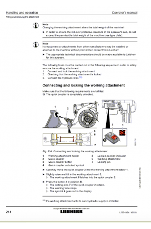Liebherr Liebherr L566-1484 Wheel Loader Tier 4f Stage IV Operator's and Maintenance Manual