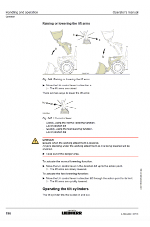 Liebherr Liebherr L566 Wheel Loader Tier 3 Stage III-A Operating Manual