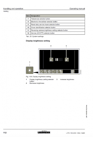 Liebherr Liebherr L576 Wheel Loader Tier 4i Stage III-B Operator's and Maintenance Manual 