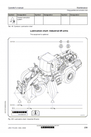 Liebherr Liebherr L580 Wheel Loader Tier 4i Stage III-B Operator's and Maintenance Manual 