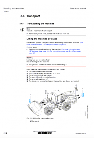 Liebherr Liebherr L580-1464 Wheel Loader Tier 4f Stage IV Operator's and Maintenance Manual
