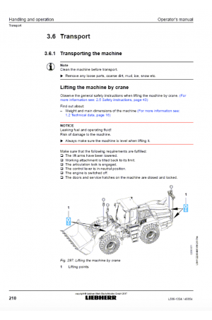 Liebherr Liebherr L586-1334 Wheel Loader Tier 4f Stage IV Operator's and Maintenance Manual
