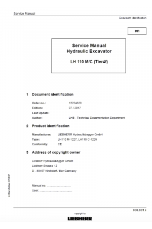 Liebherr R924 Hydraulic Excavator Tier 2 Stage II Service Manual