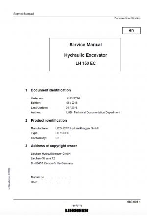 Liebherr R934C-R944C Hydraulic Excavator Tier 3 Stage III-A Service Manual