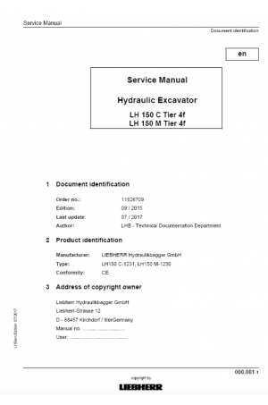 Liebherr A900-ZW Hydraulic Excavator Tier 2 Stage II Service Manual