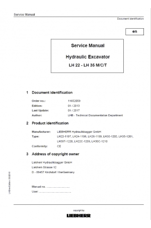 Liebherr L506C-L508C Optional Mounting Plate Operator's and Maintenance Manual