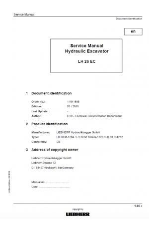 Liebherr R966-R980 Hydraulic Excavator Tier 3 Stage III-A Service Manual