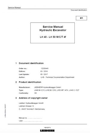 Liebherr A900-A932 Hydraulic Excavator Tier 2 Stage II Service Manual
