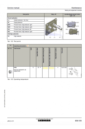 Liebherr R996 Hydraulic Excavator Service Manual