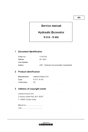 Liebherr L524-L542 from 24755 High Dump Bucket Option Operator's and Maintenance Manual 