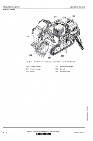 Liebherr Liebherr R9200E Hydraulic Excavator Operator's and Maintenance Manual